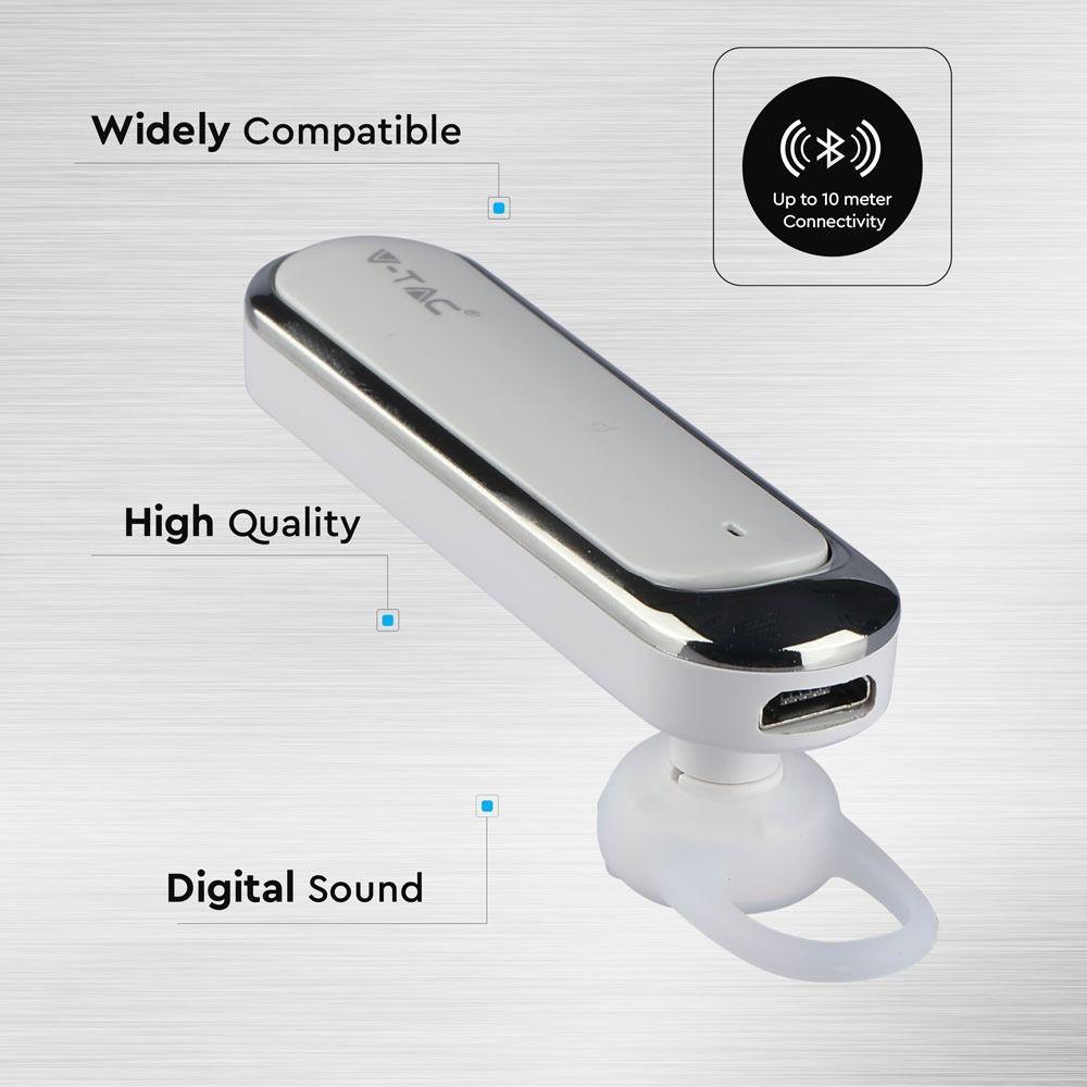 VT-6800 BLUETOOTH HEADSET-170mah BATTERY-WHITE