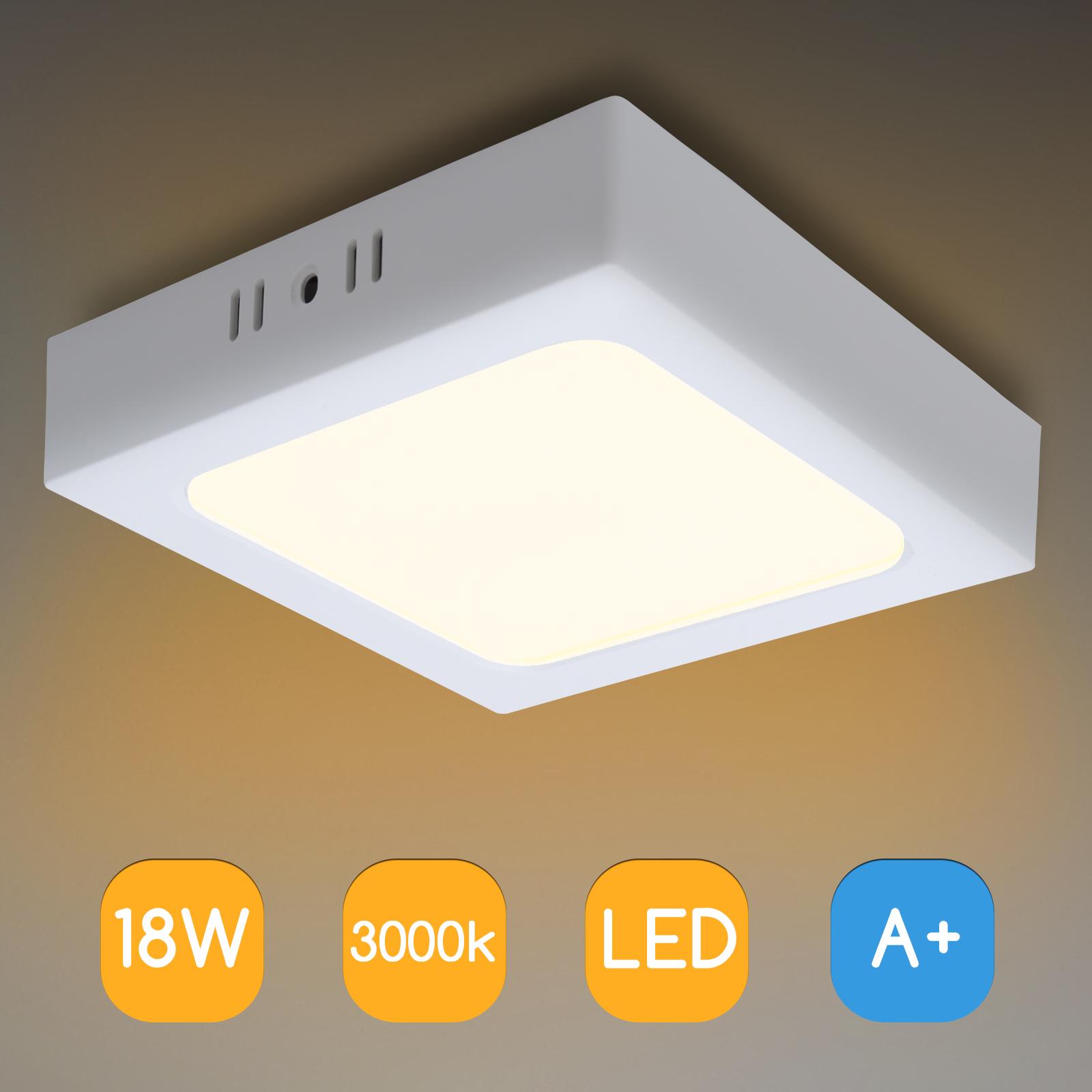 Downlight kwadratowy natynkowy LED 18W Żółte światło