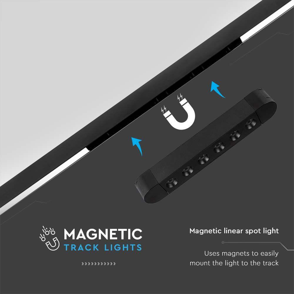 5W Lampa na Szynoprzewód SLIM MAGNETIC, Barwa: 4000K, Obudowa: Czarna , VTAC, SKU 10233