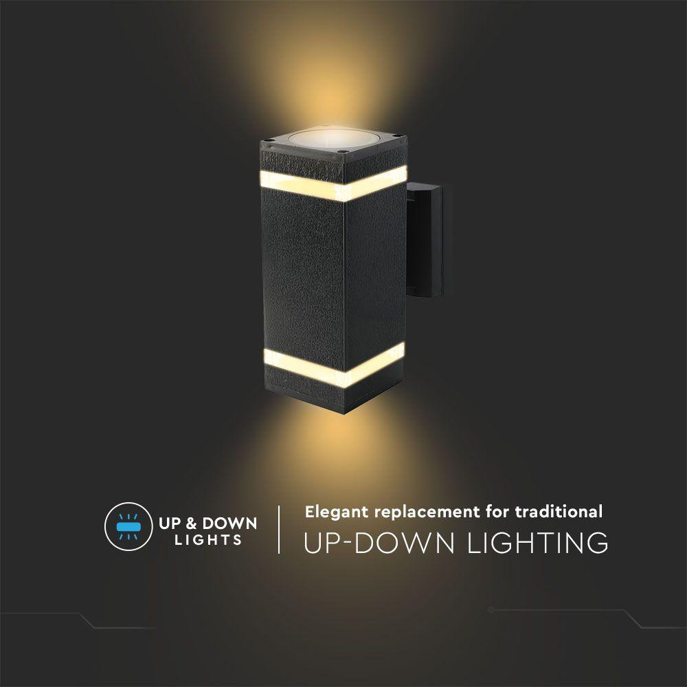 VT-968 LED WALL LIGHT BLACK BODY SQUARE E27 IP44