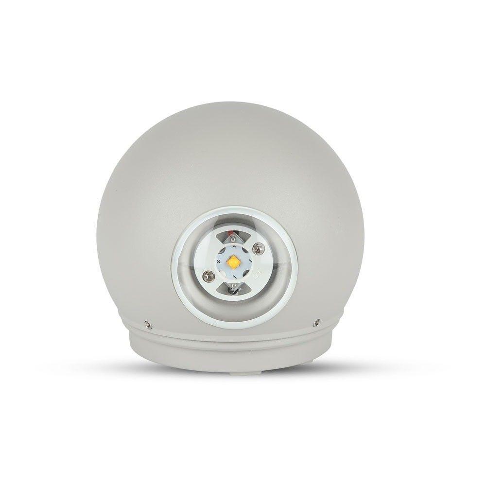 6W Lampa ścienna LED, Barwa:3000K, Obudowa: Szara, VTAC, SKU 8305