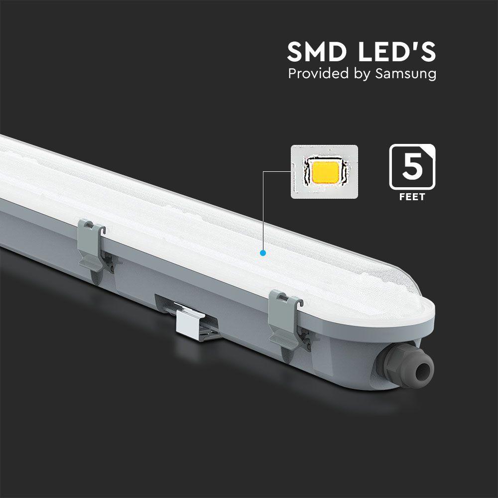 VT-150048 48W LED WP LAMP FITTING 150CM SAMSUNG CHIP MILKY COVER 4000K