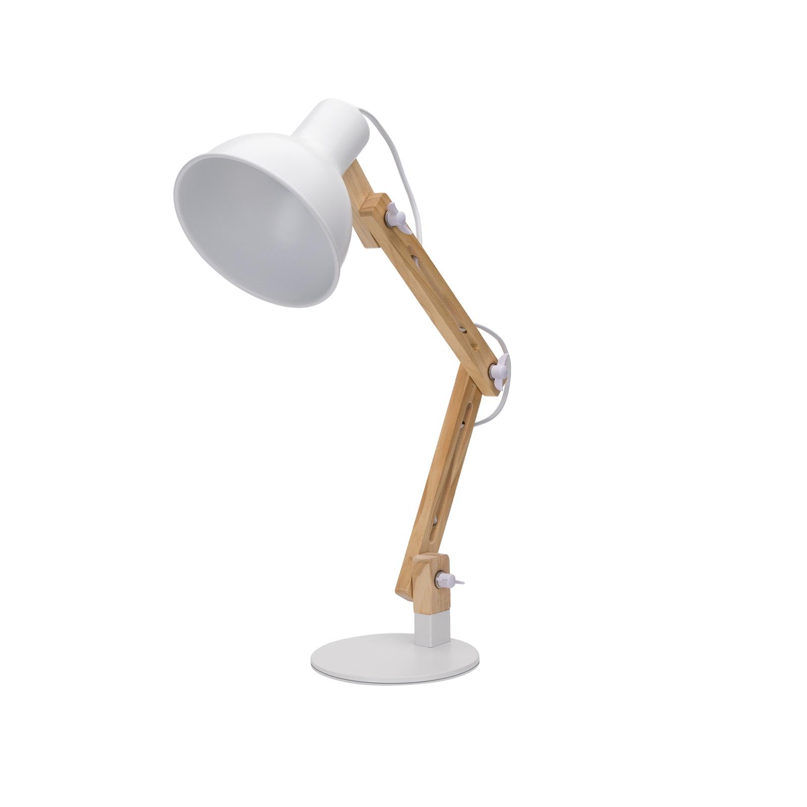 Wooden Foldable Table Lamp White (Without Light Source) E27