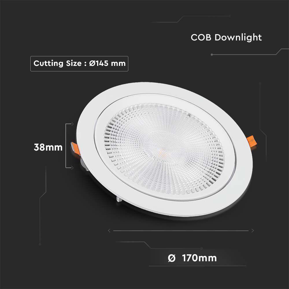 VT-2-20 20W LED DOWNLIGHT SAMSUNG CHIP 6400K 5YRS WTY