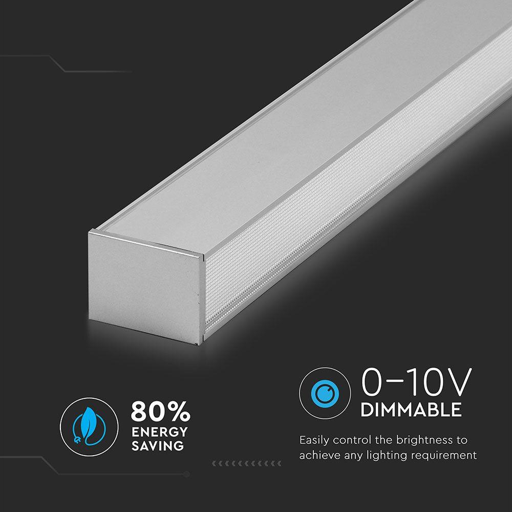 VT-7-43 40W LED LINEAR (UGR<19) SUSPENSION LIGHT SAMSUNG CHIP 4000K-SILVER BODY