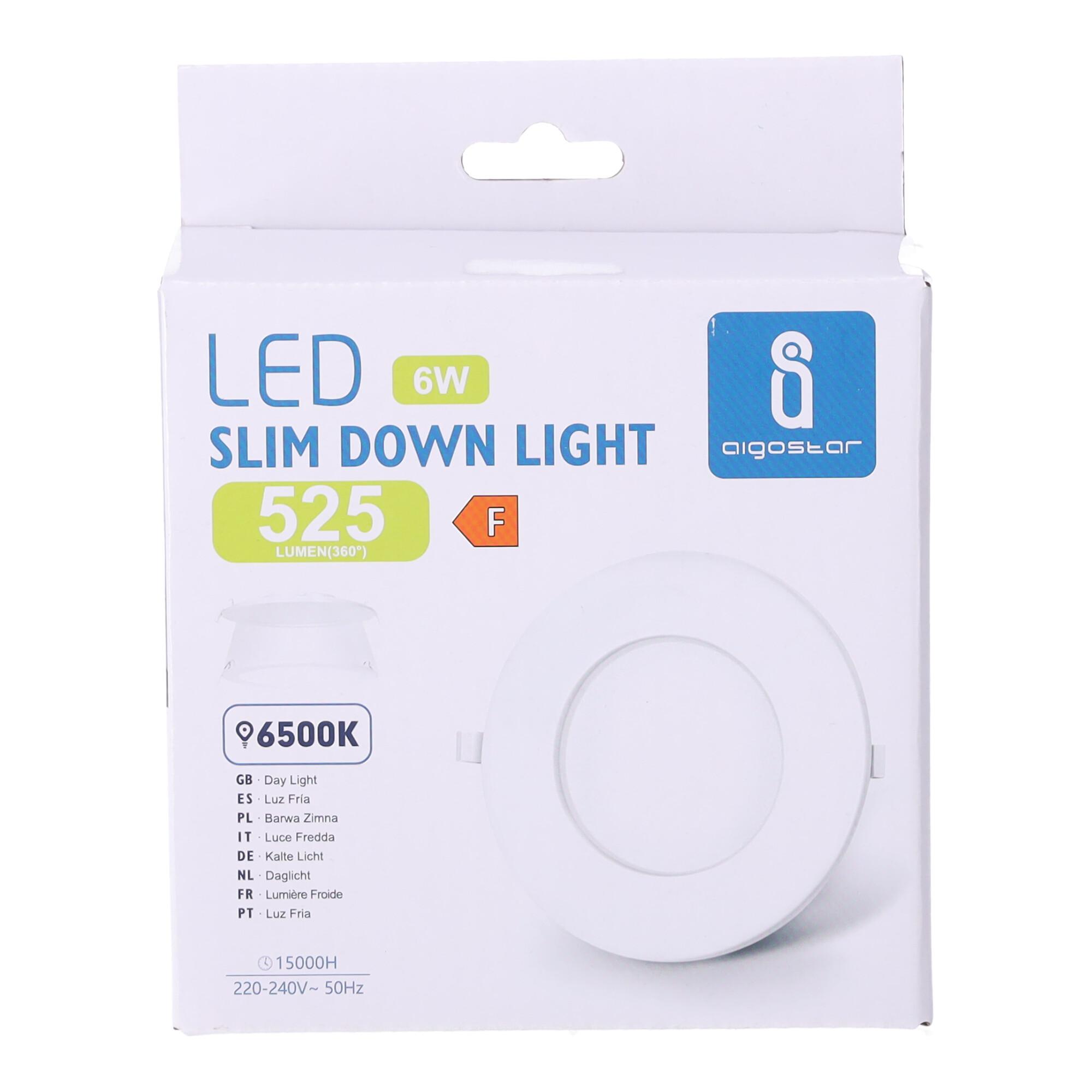 E6 LED Ultra-thin Flush-mounted Round Downlight 6W White Light