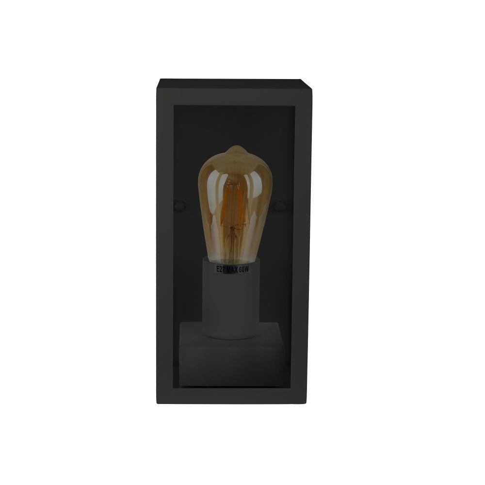 VT-837 E27 WALL LAMP MATT BLACK-CLEAR GLASS