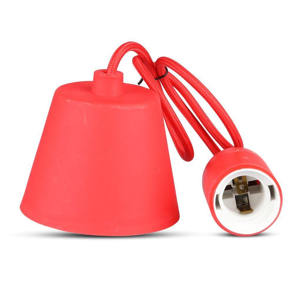 VT-7228 E27 SILICONE PENDANT HOLDER-RED