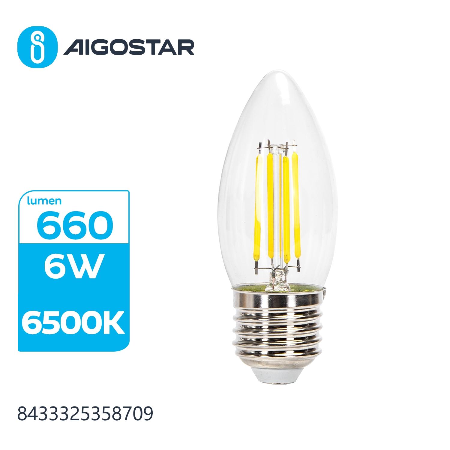 Żarówka LED Filament (Przezroczysta) C35 E27 6W