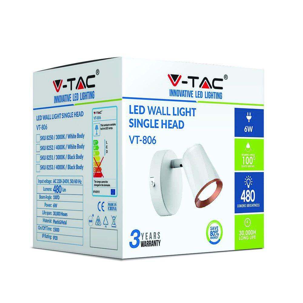 VT-806 6W LED WALL LIGHT(1 HEAD) 3000K WHITE