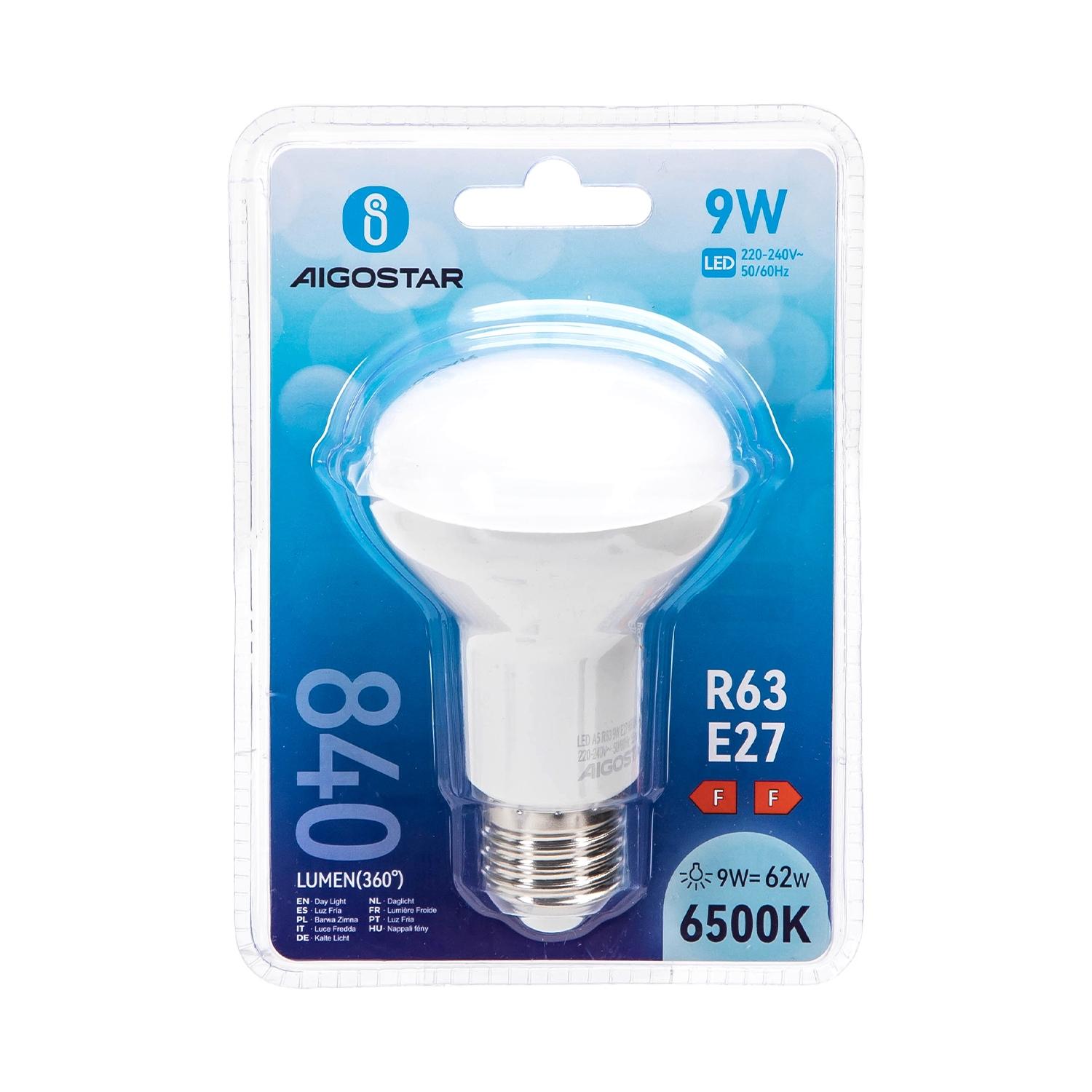 LED E27 9W R63