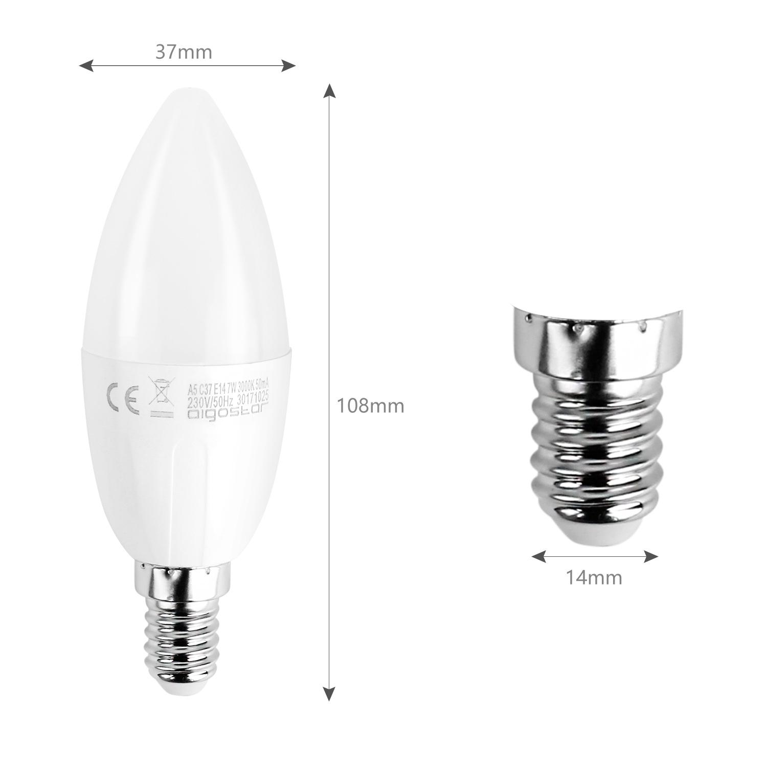 LED E14 C37 7W Barwa Ciepła