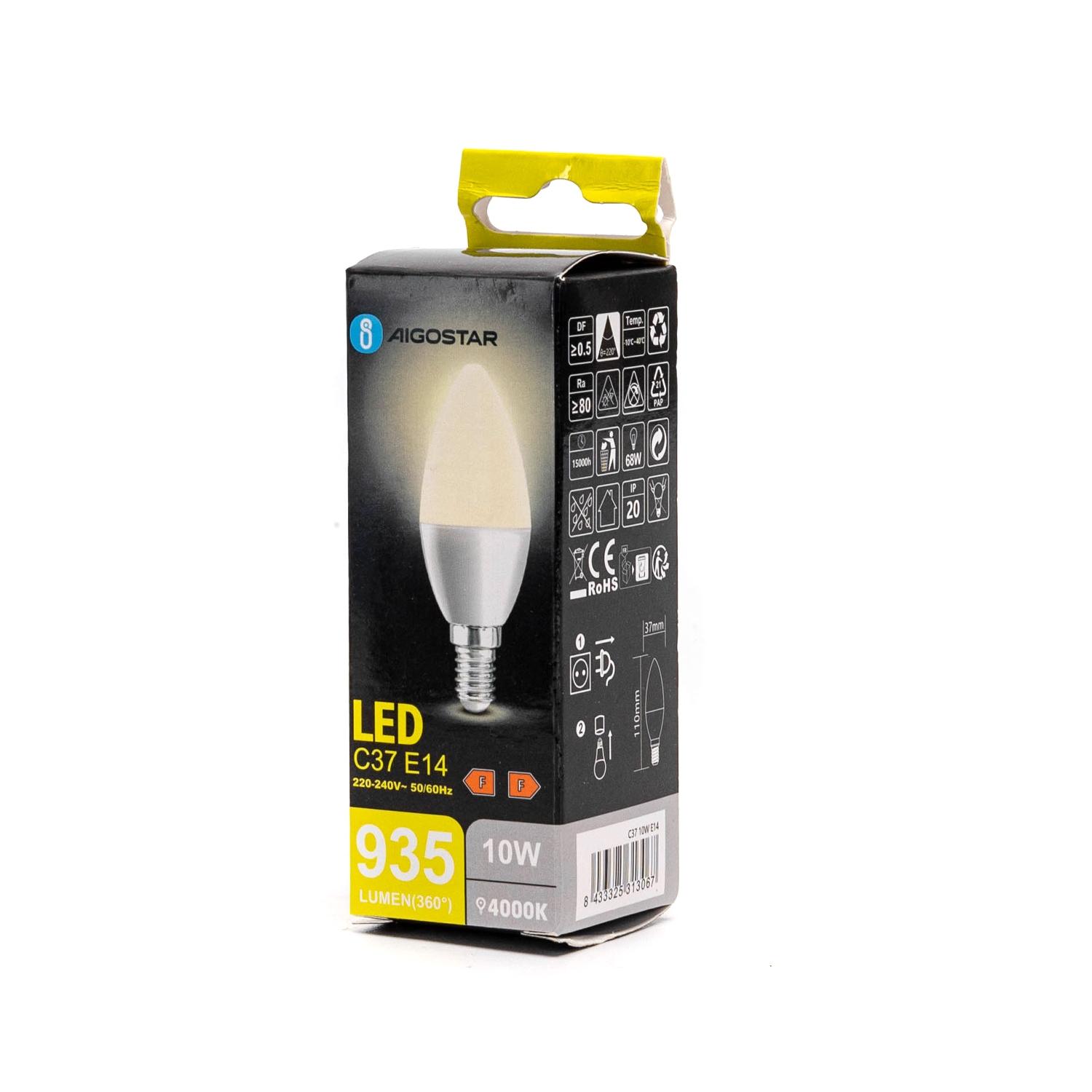 LED C37 E14 10W 4000K (10W,E14,4000K)