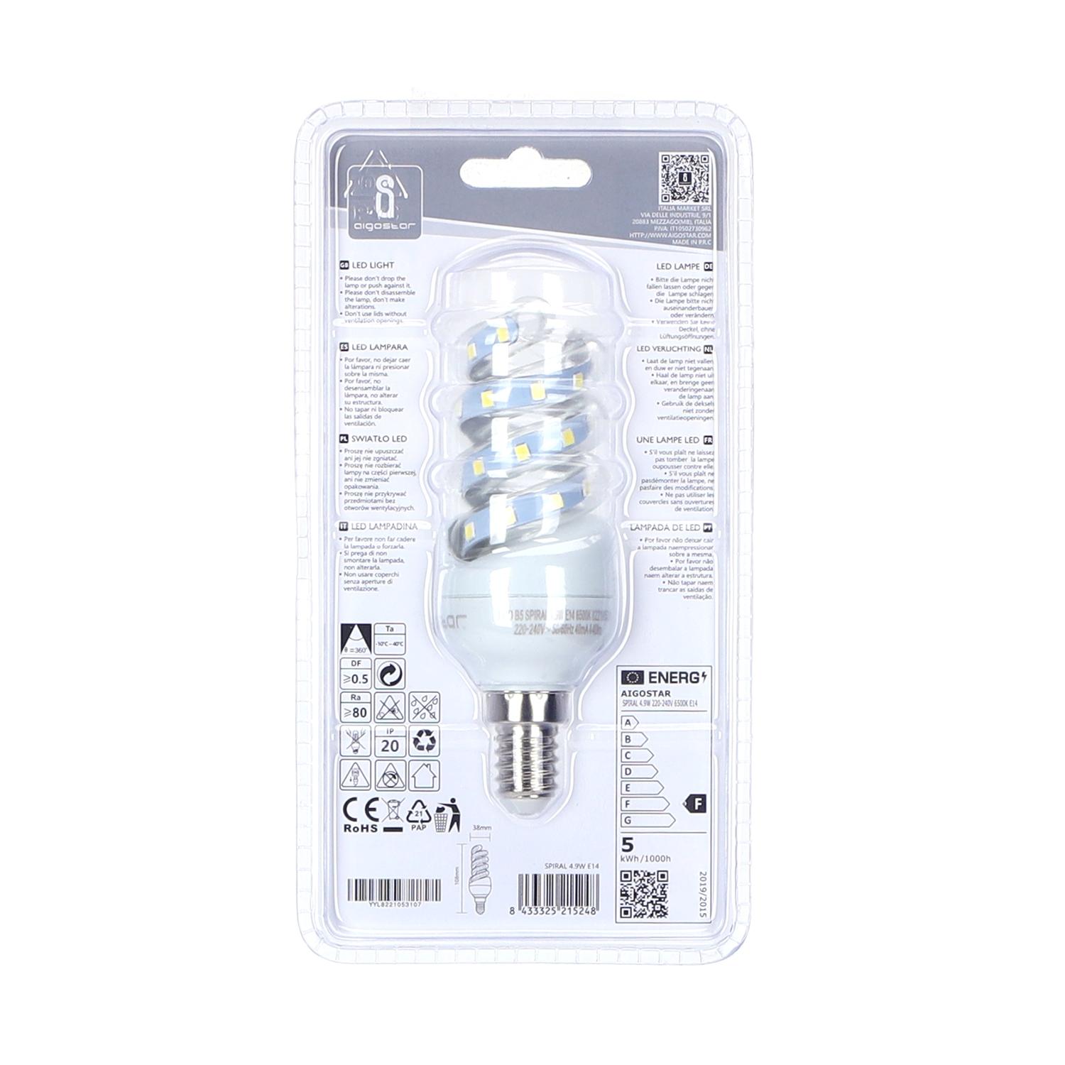 LED E14 4.9W Spiral tube