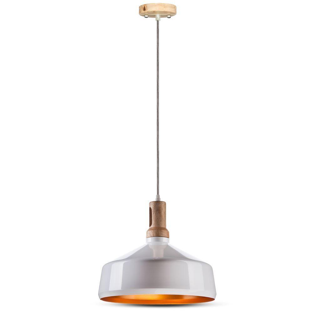 VT-7545 WOODEN TOP IRON PENDANT LIGHT-WHITE-E27