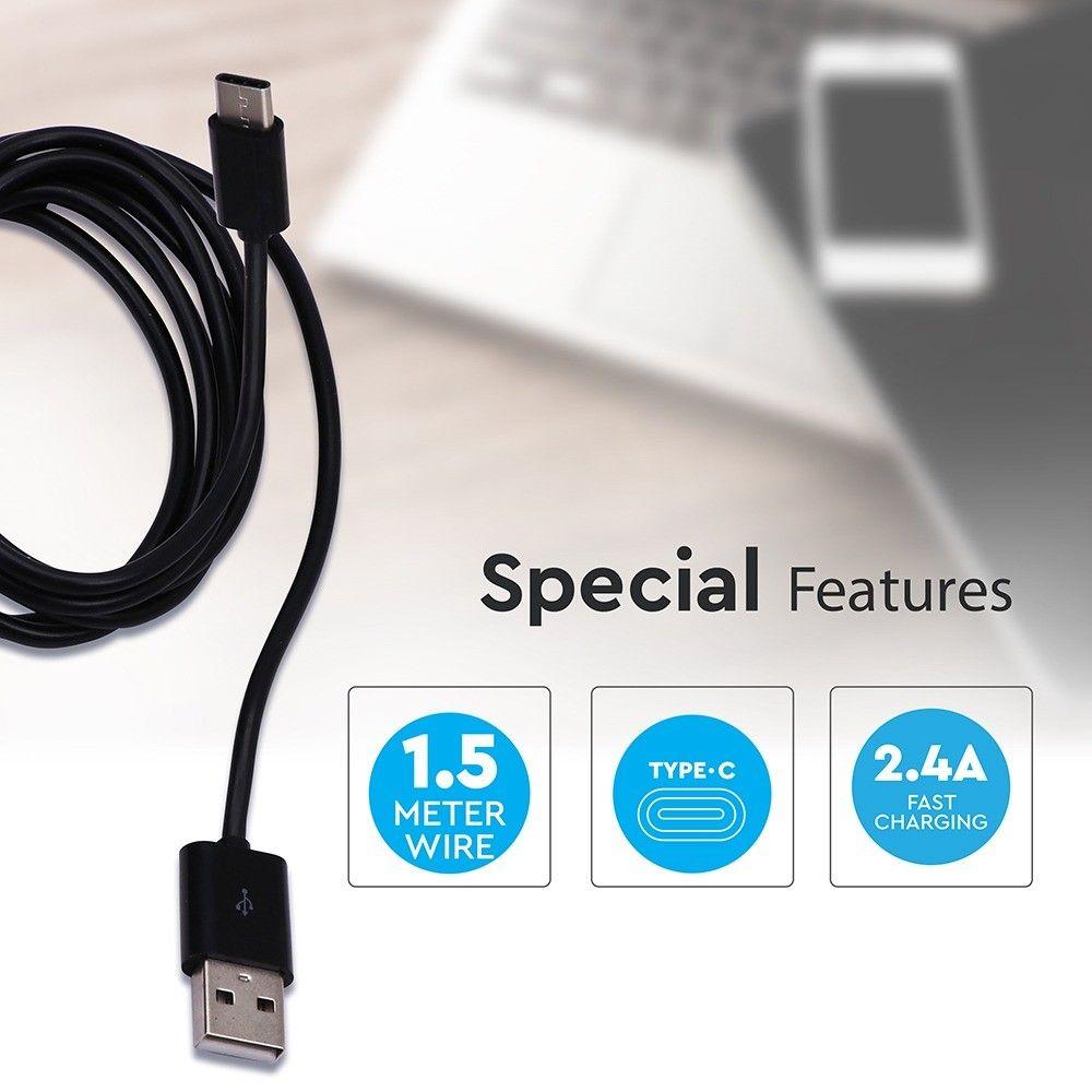 VT-5542 1.5M TYPEC USB CABLE-BLACK