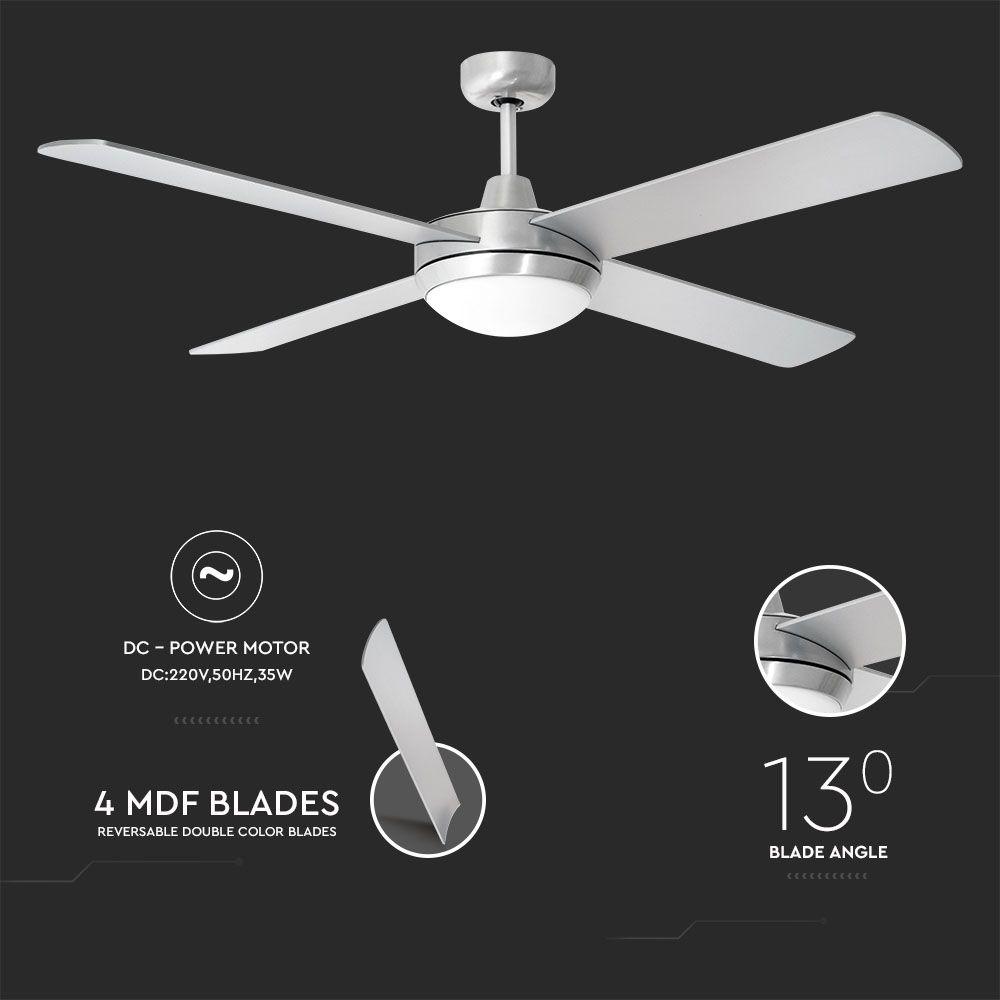 VT-6054-4 35W LED CEILING FAN WITH LIGHT KIT-RF CONTROL-4 BLADES-DC MOTOR