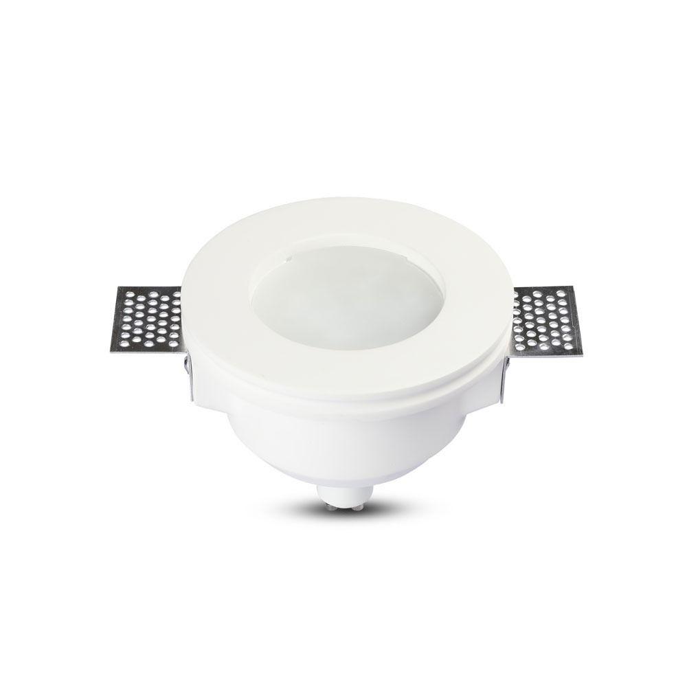 VT-801 GU10 GYPSUM FITTING WITH FROST GLASS-ROUND