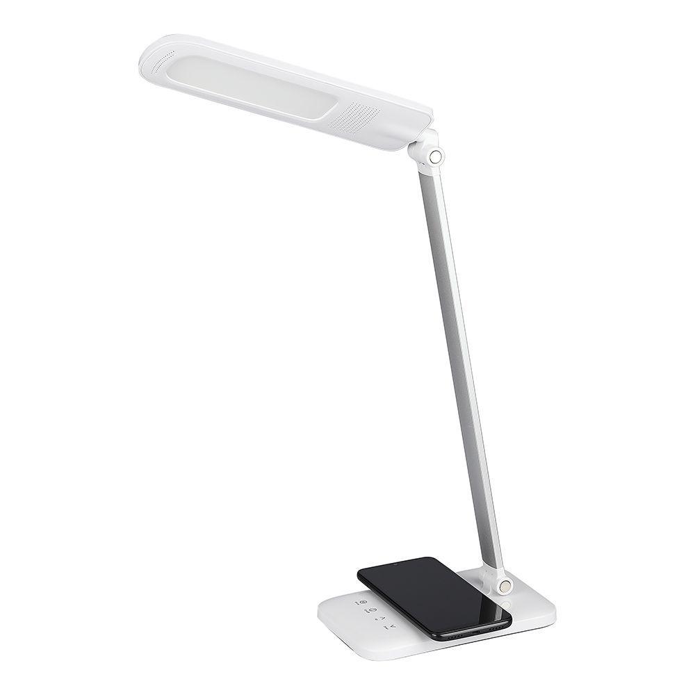 VT-1027 7W LED TABLE LAMP WIRELESS CHARGER 3IN1 WHITE