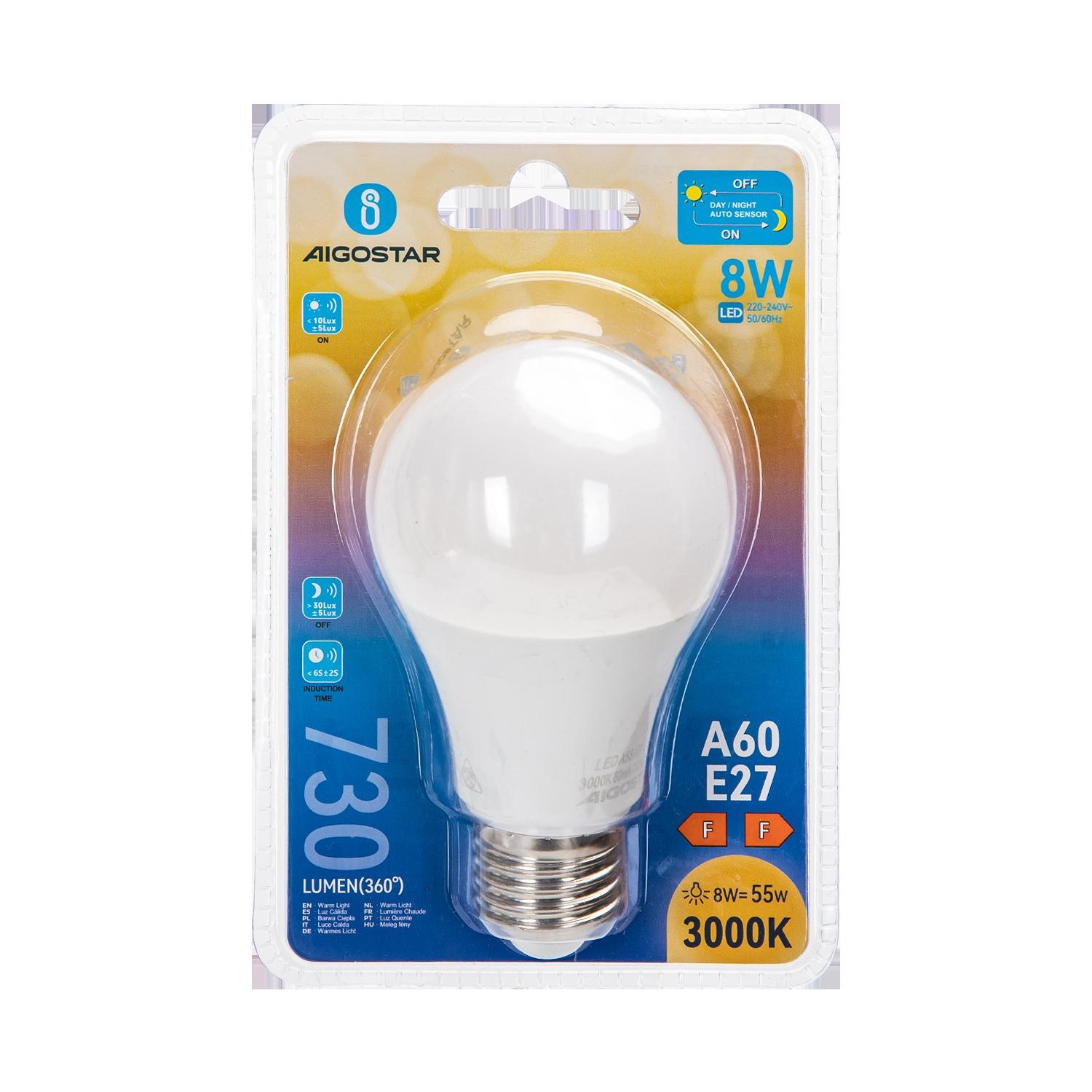 LED E27 8W A60 ( Day/Night Sensor Bulb )