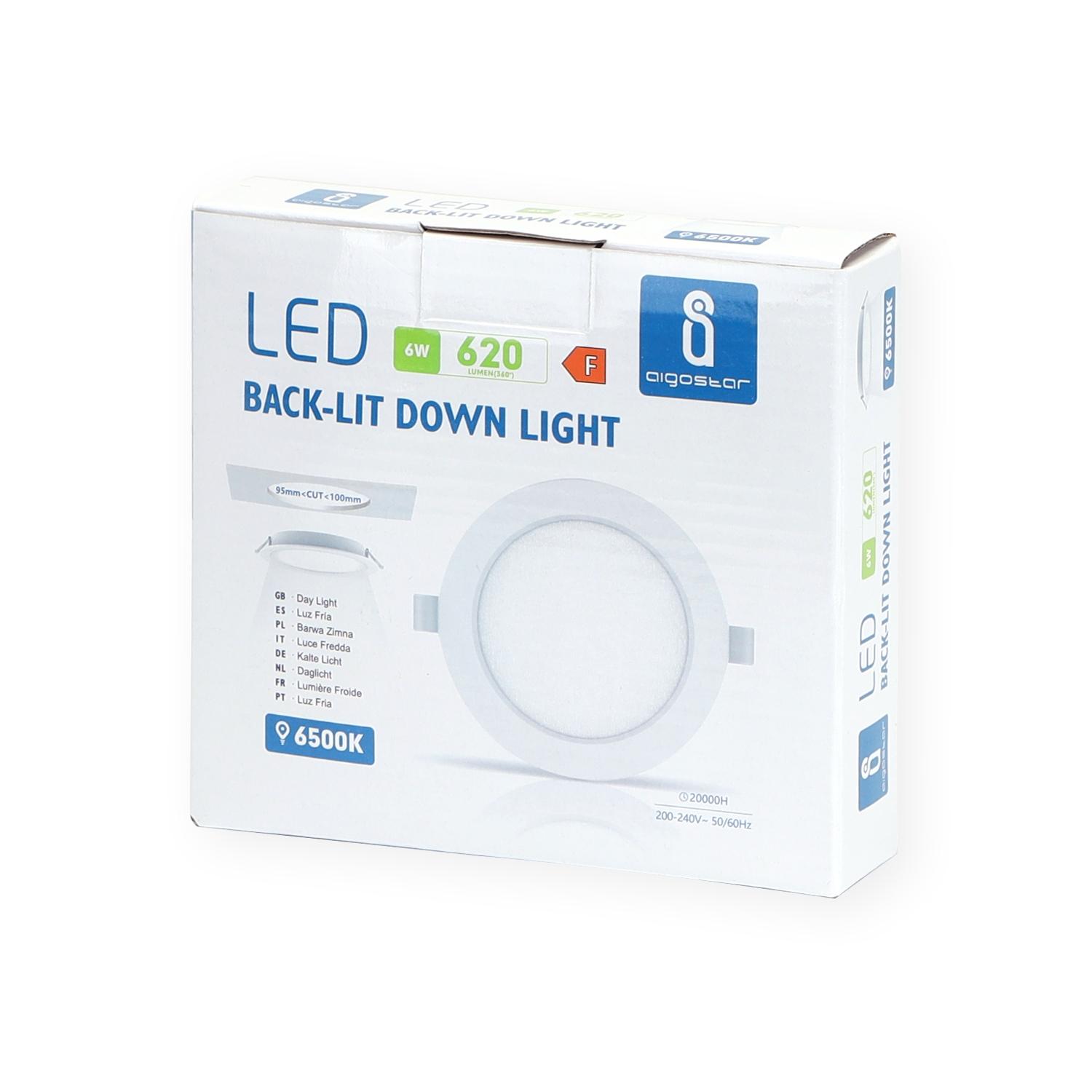 E6 LED  Flush-mounted Round Downlight 6W White Light