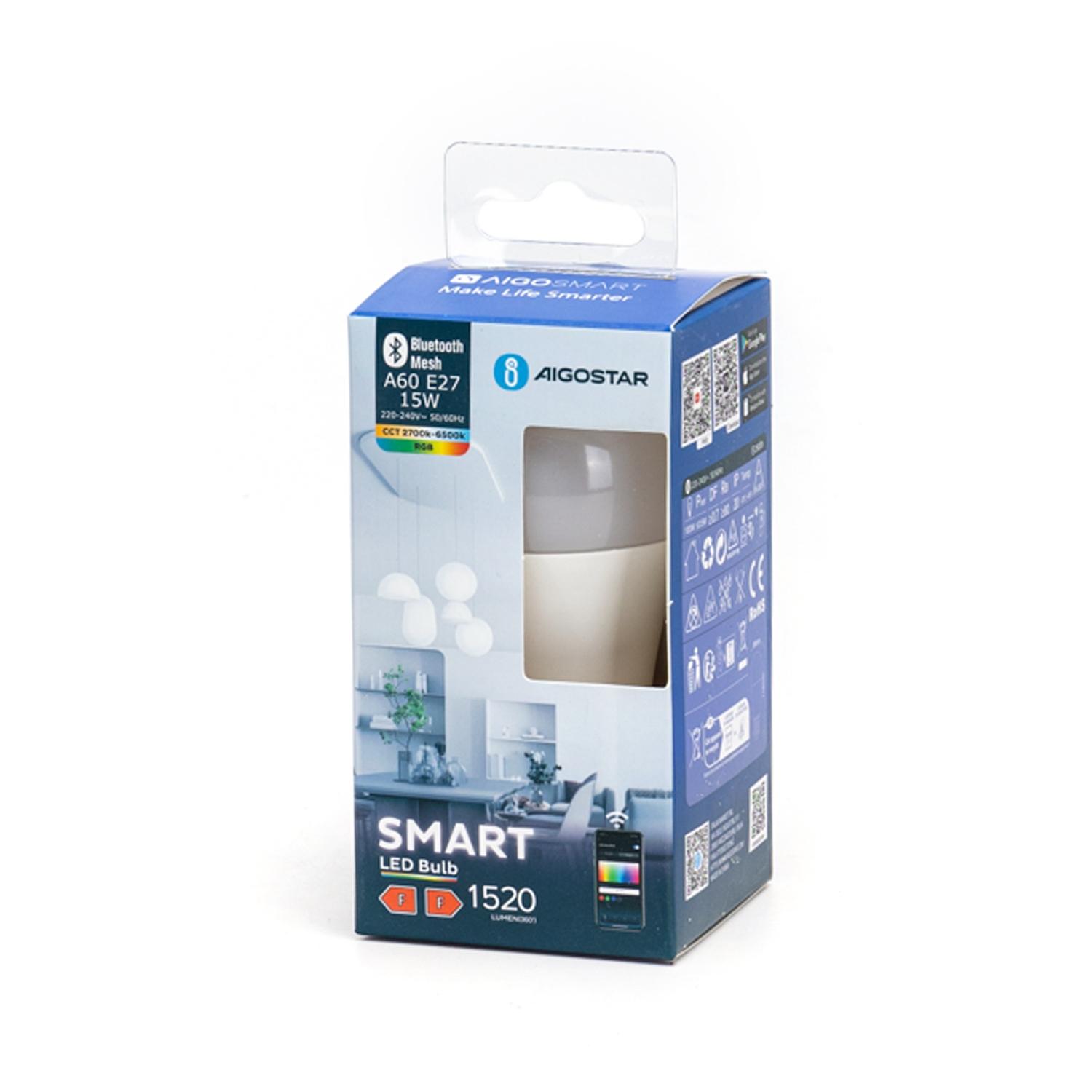 BLUETOOTH MESH SAMRT LED BULB A60 E27 15W RGB+CCT/WINDOW BOX