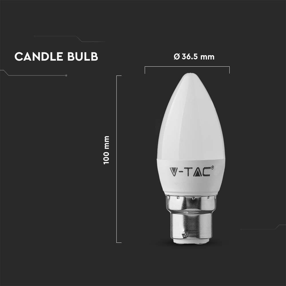 VT-223 4.5W PLASTIC CANDLE BULB SAMSUNG CHIP 6500K B22