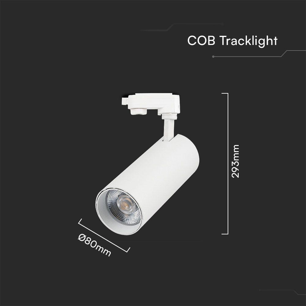 VT-47050 40W COB LED TRACKLIGHT 3IN1 WHITE BODY, WHITE REFLECTOR, WHITE BACK COVER