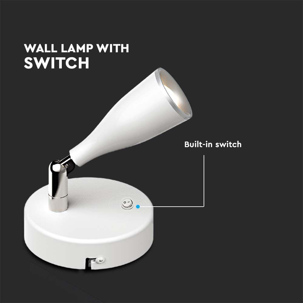 VT-805 4.5W LED WALL LAMP WITH SWITCH 4000K WHITE