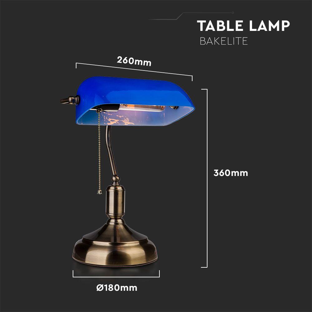 Lampa Biurowa, Trzonek:E27, Niebieski, VTAC, SKU 3913