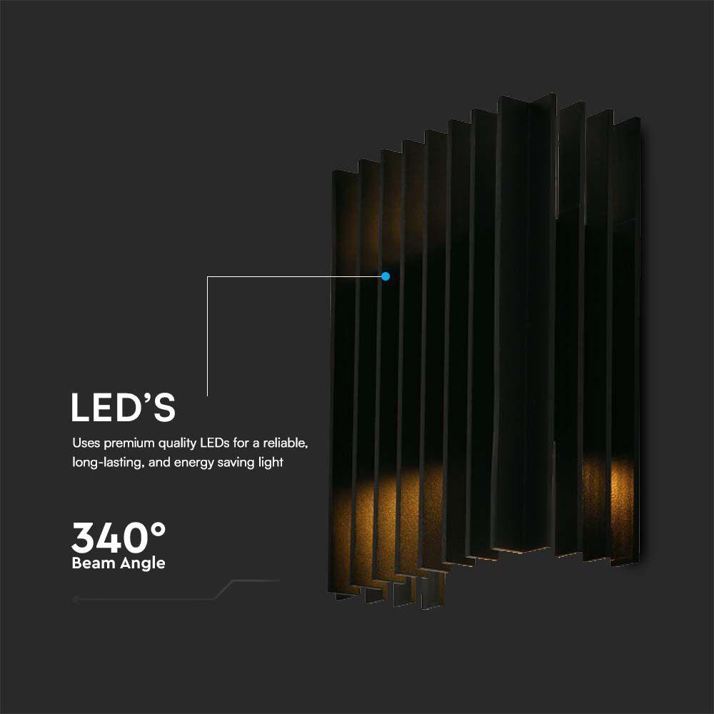 VT-1189 2*6W LED OUTDOOR WALL LIGHT 141x65x200mm 3000K BLACK BODY IP65