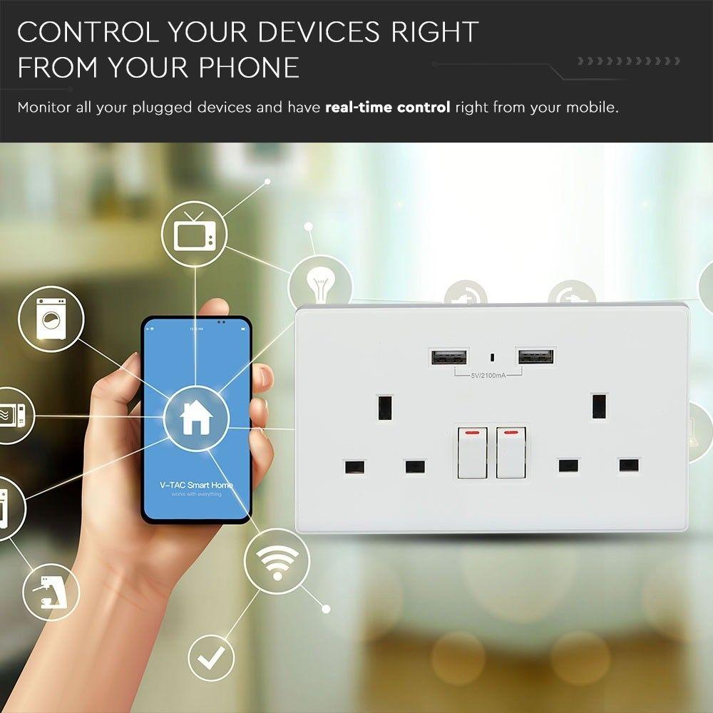 VT-5017 BS WIFI WALL SOCKET WITH ALEXA & GOOGLE HOME