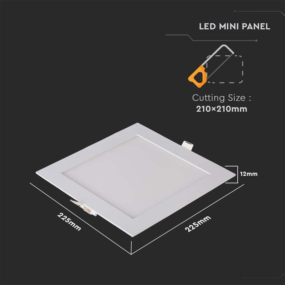 18W Panel LED, Barwa:3000K, Kwadratowa, VTAC, SKU 214869