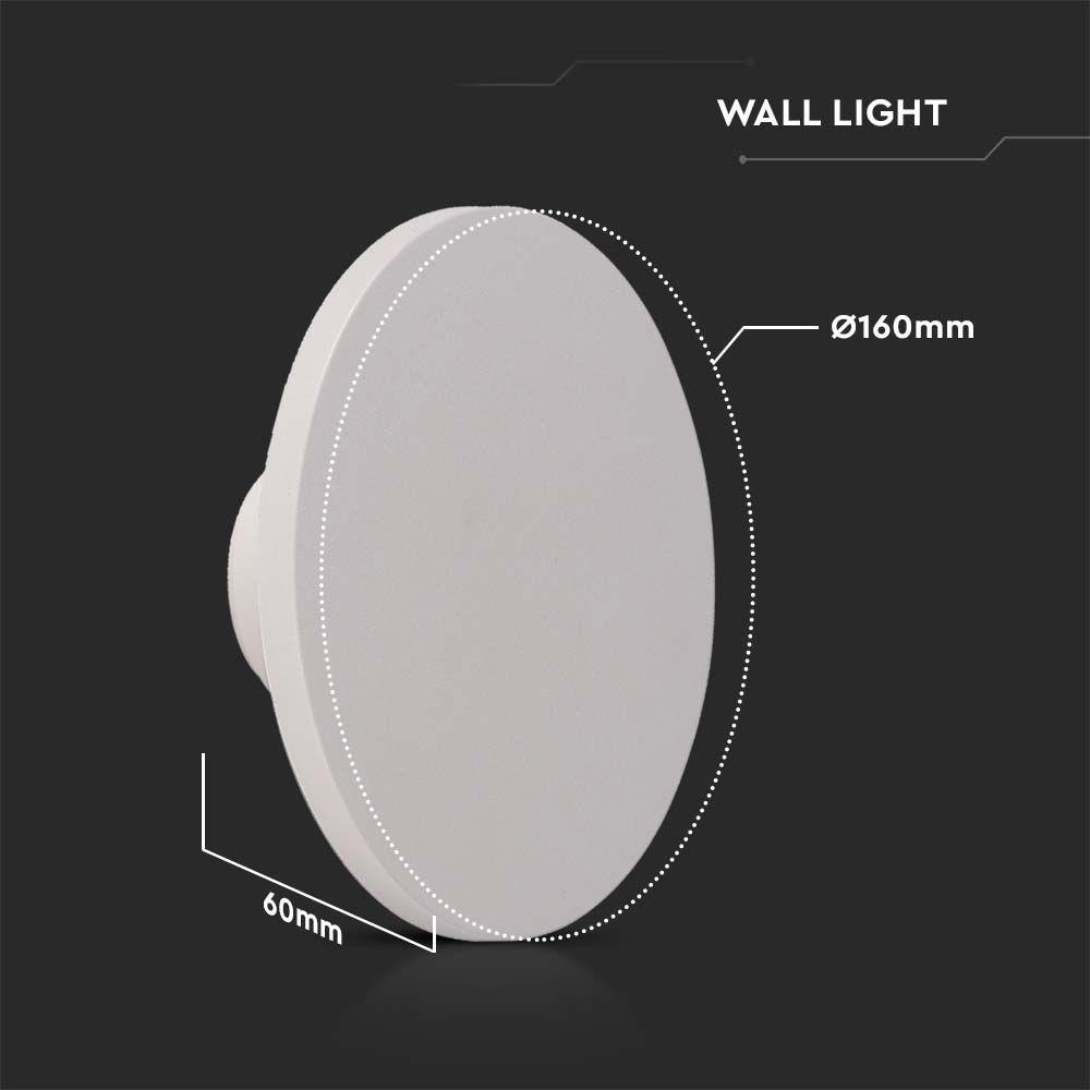 12W Plafon LED, Barwa:3000K, Klosz: Okrągły biały, VTAC, SKU 6785