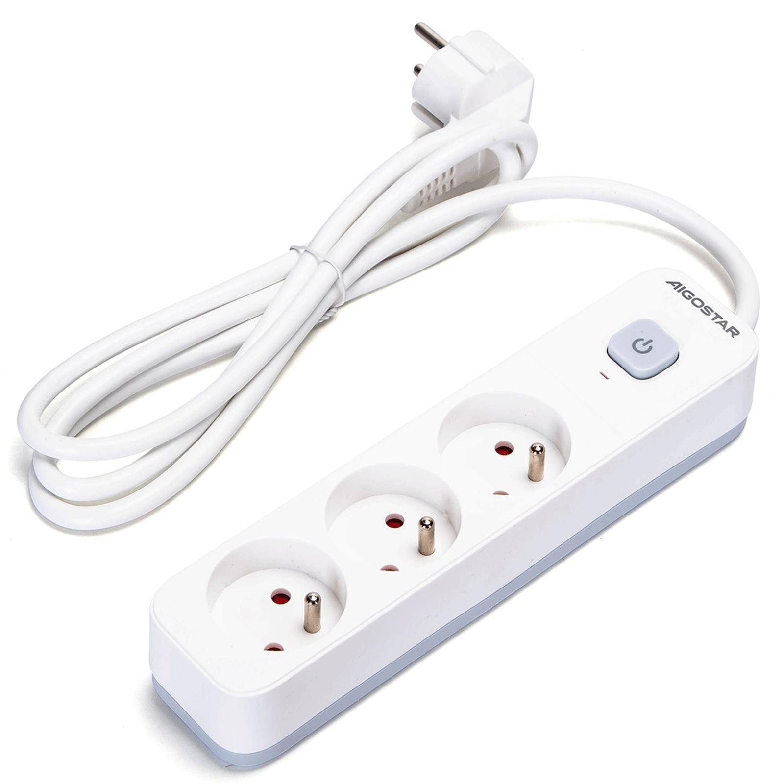 Power strips 3-way 1.5m H05VV-F 3G1.0m㎡ White and Gray