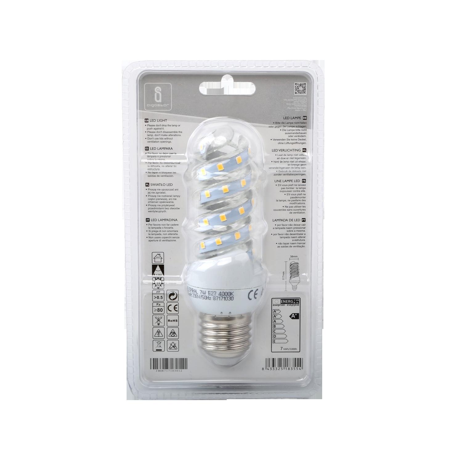 LED E27 7W Spiral tube