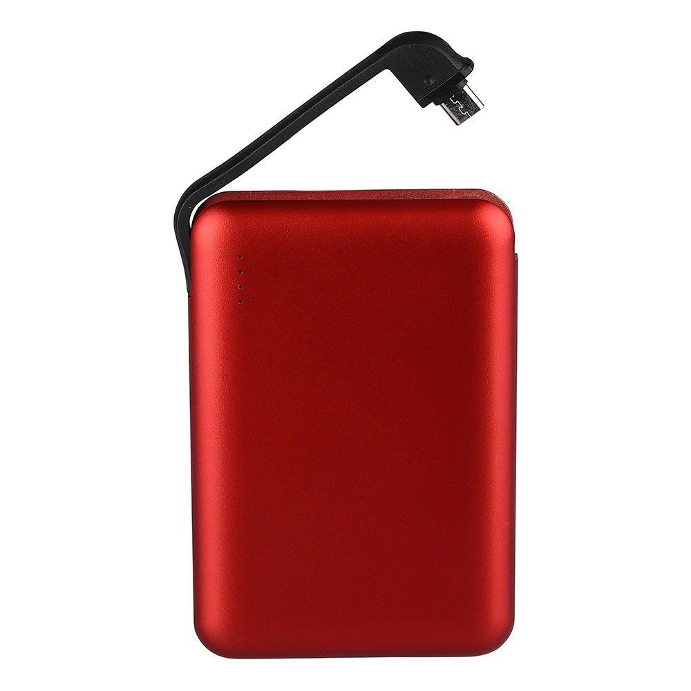 Power Bank z przyłączem Mikro USB, Litowo Polimerowy - 3.7V, 5000mAh, Czerwony, VTAC, SKU 8866