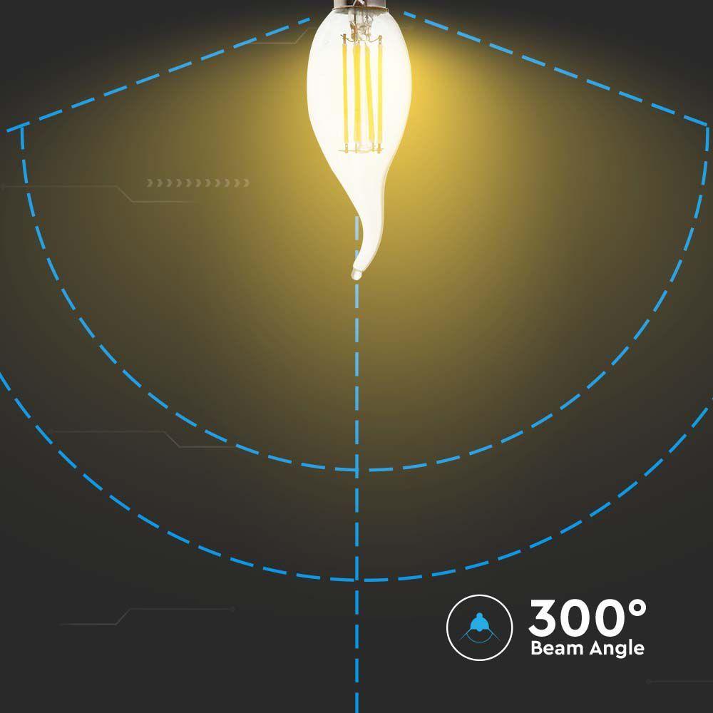 VT-1997 4W LED CANDLE FLAME FILAMENT BULB 6500K E14