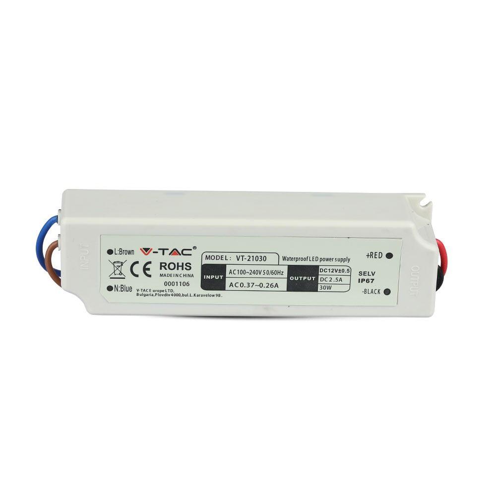 30W Zasilacz LED, Zasilanie:12V, IP67, VTAC, SKU 3271