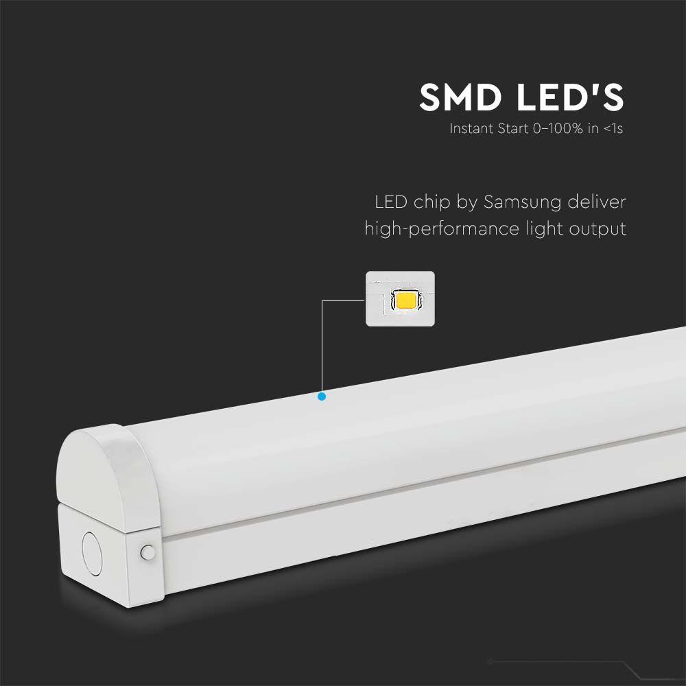 VT-4006E 40W/50W/60W LED BATTEN FITTING EMERGENCY BATTERY 6FT SAMSUNG CHIP CCT 3IN1 135LM/W