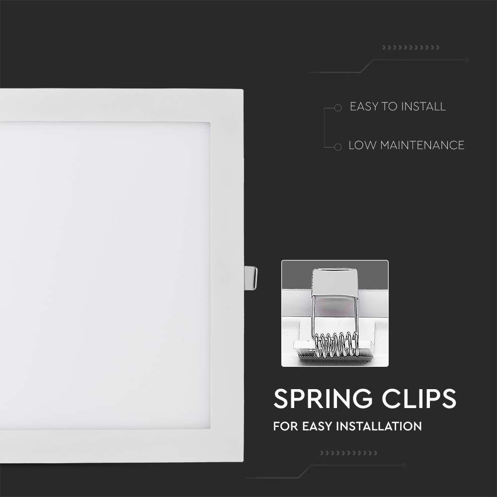 24W Panel LED, Barwa:3000K, Kwadratowa, VTAC, SKU 214887