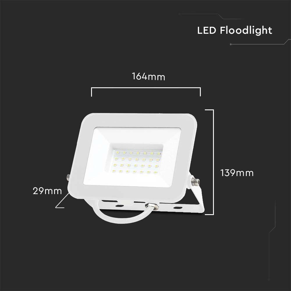 30W Naświetlacz LED SMD, Chip SAMSUNG, Barwa:6500K, Obudowa: Biała, VTAC, SKU 10025