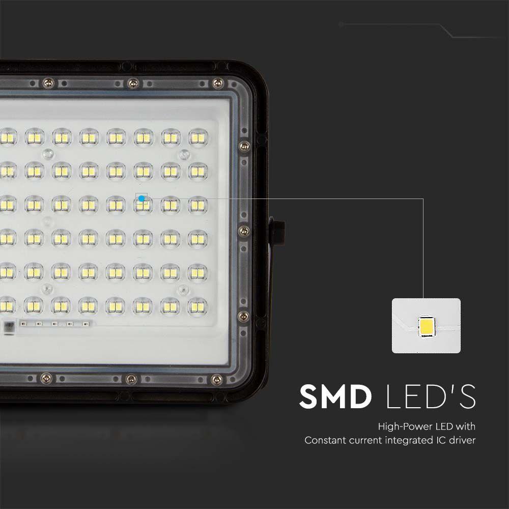 15W Solarny naświetlacz LED z czujnikiem zmierzchu, Panel z przewodem: 3m, Pilot, Bateria 12000mAh/ Barwa:4000K, Obudowa: Czarna, VTAC, SKU 7826