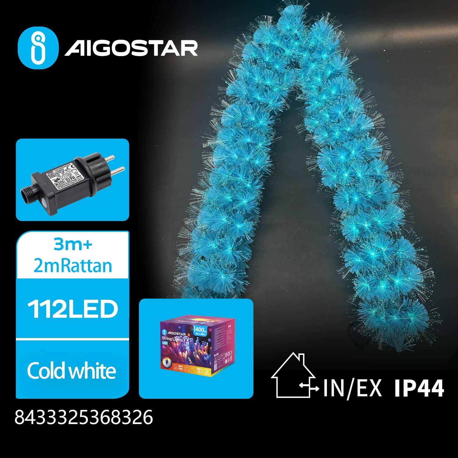 Christmas decorations-Low voltage adapter luminous fiber optic Rattan -2M-Water blue-8blink+time-IP44