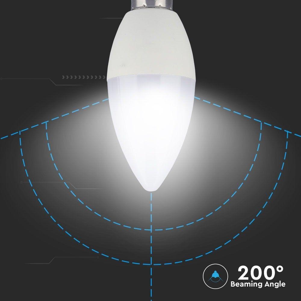 3.5W C35 Żarówka LED sterowana pilotem, Barwa:RGB+3000K, Ściemniana, Trzonek:E14, VTAC, SKU 2769