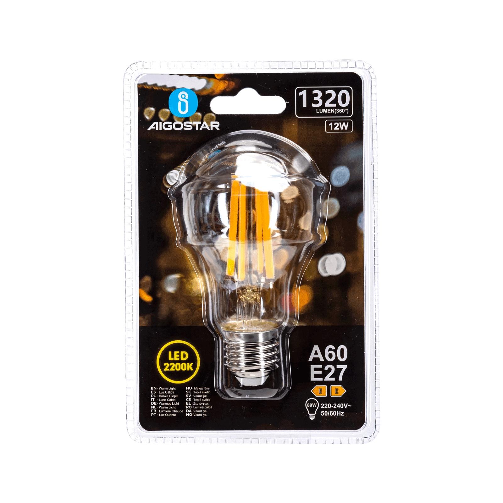 Żarówka LED Filament (Bursztynowa) A60 E27 12W