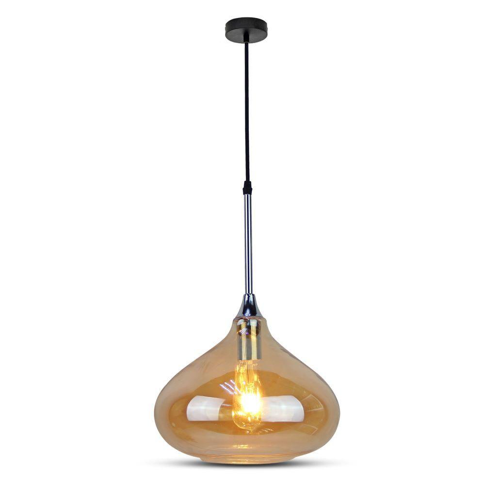 Lampa Wisząca, Klosz: Szkło, Bursztynowy, Średnica: 280, VTAC, SKU 3886