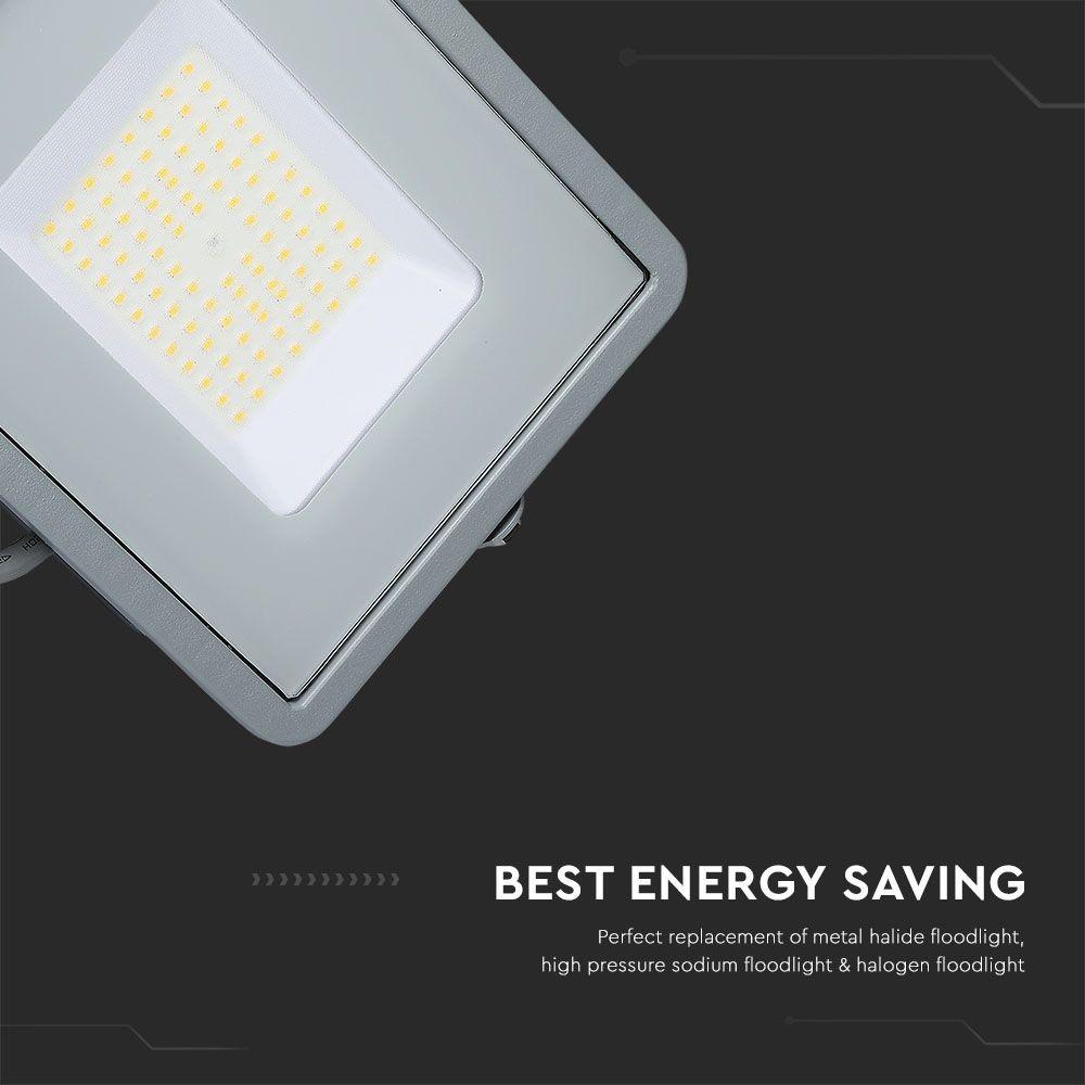 VT-106 100W SMD FLOODLIGHT SAMSUNG CHIP 4000K GREY BODY GREY GLASS