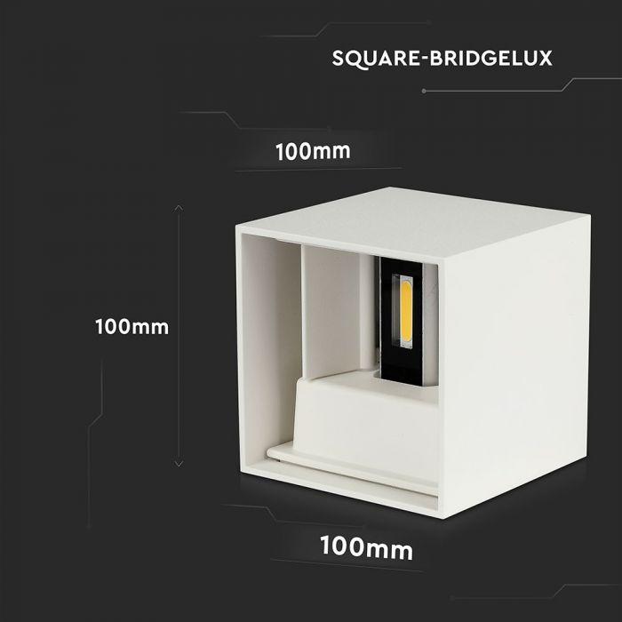 VT-759-12 11W WALL LAMP BRIDGELUX CHIP 3000K WHITE SQUARE