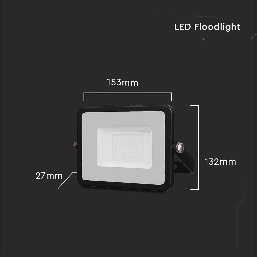 VT-20-1 20W SMD FLOODLIGHT SAMSUNG CHIP&CABLE 1M 3000K BLACK BODY BLACK GLASS